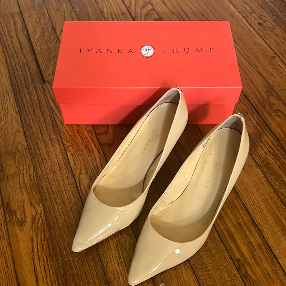 Ivanka Trump Patent Ivory Pumps